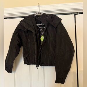 New with tags, BCBG size, large, black Hooded Jacket